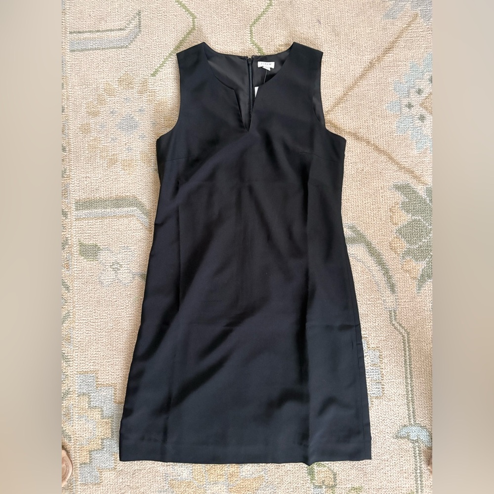 NWT J. Crew Black V-Neck Suiting Dress